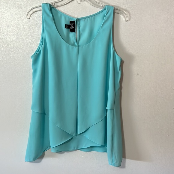 by & by Tops - by & by Teal Layered Sleeveless Top